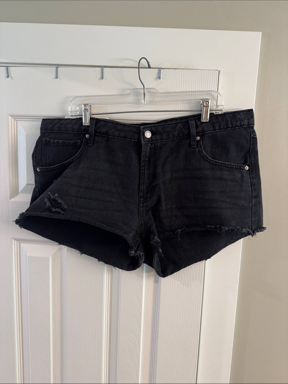 wild fable Black Distressed Denim Cutoff Shorts